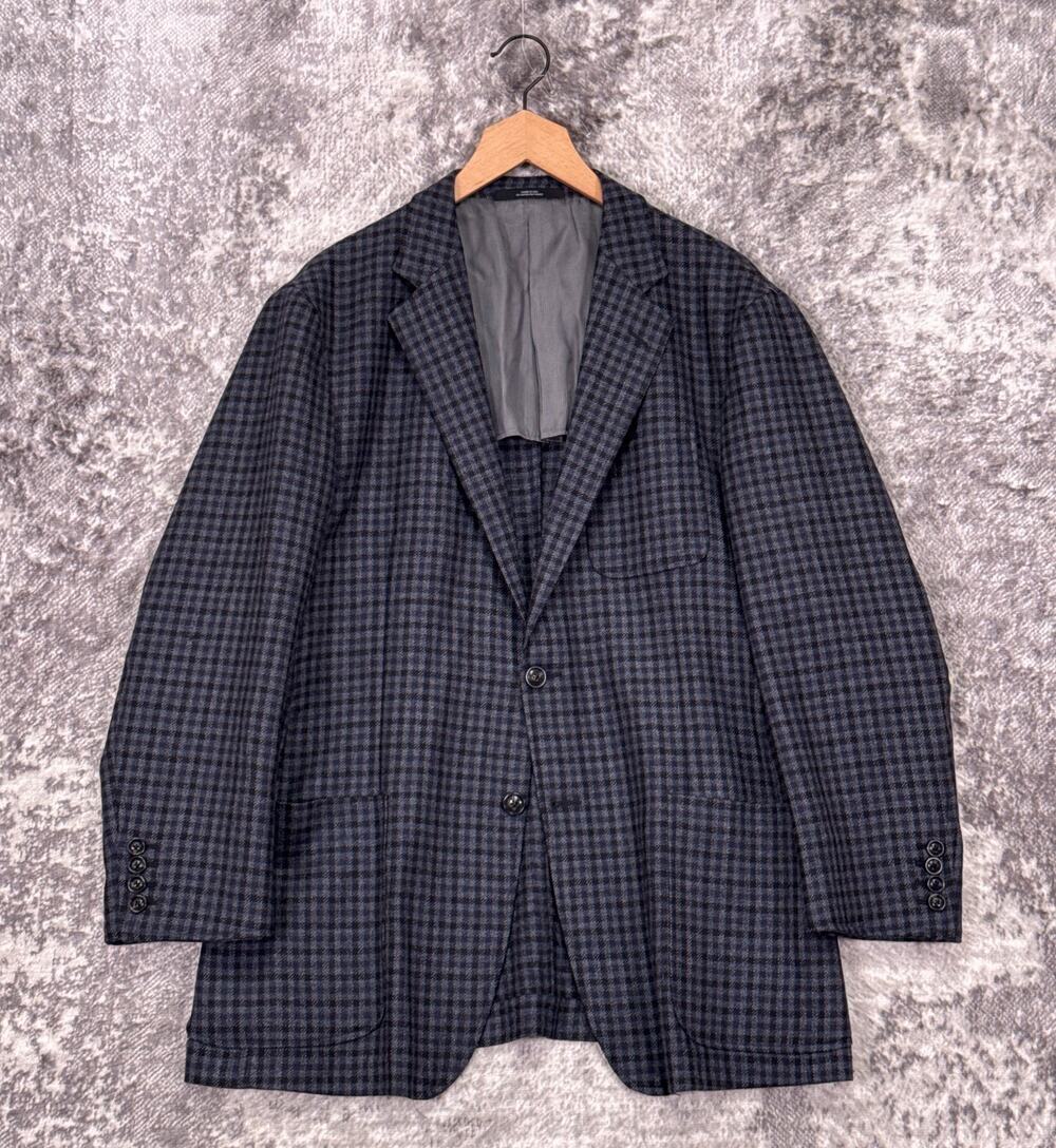 Joseph Abboud Blazer 42R Mens Lambswool Check Plaid Made USA Jacket